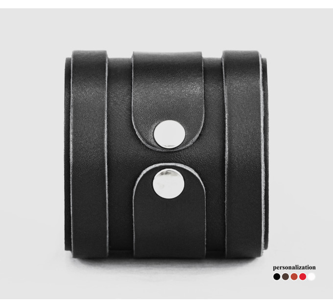 Широкий шкіряний браслет, код 3575