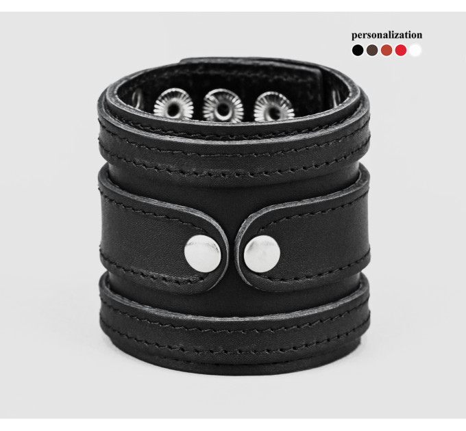 Широкий шкіряний браслет, код 3575ст