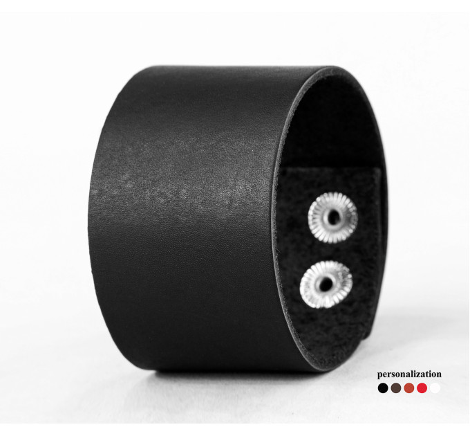 Широкий шкіряний браслет, код 3602