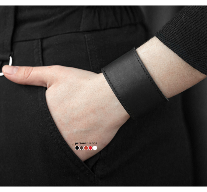 Широкий шкіряний браслет, код 3602ст