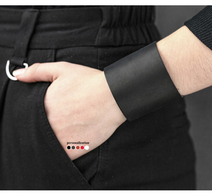 Широкий шкіряний браслет, код 3603