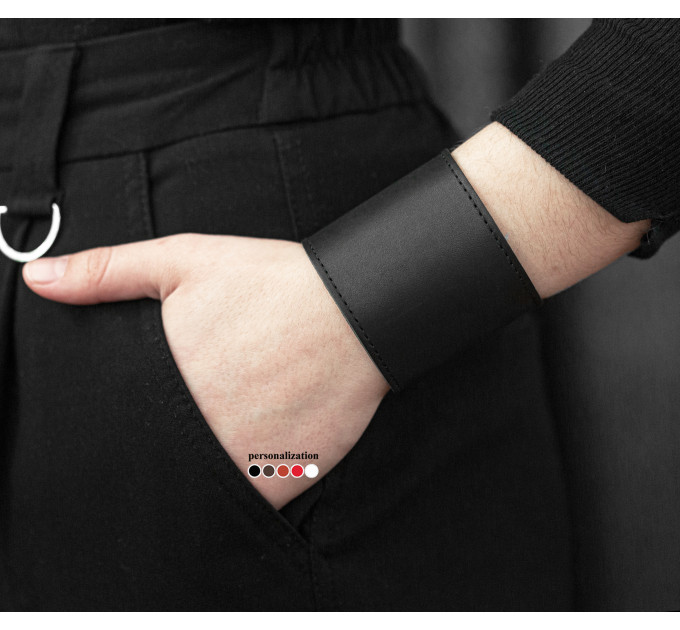 Широкий шкіряний браслет, код 3603ст