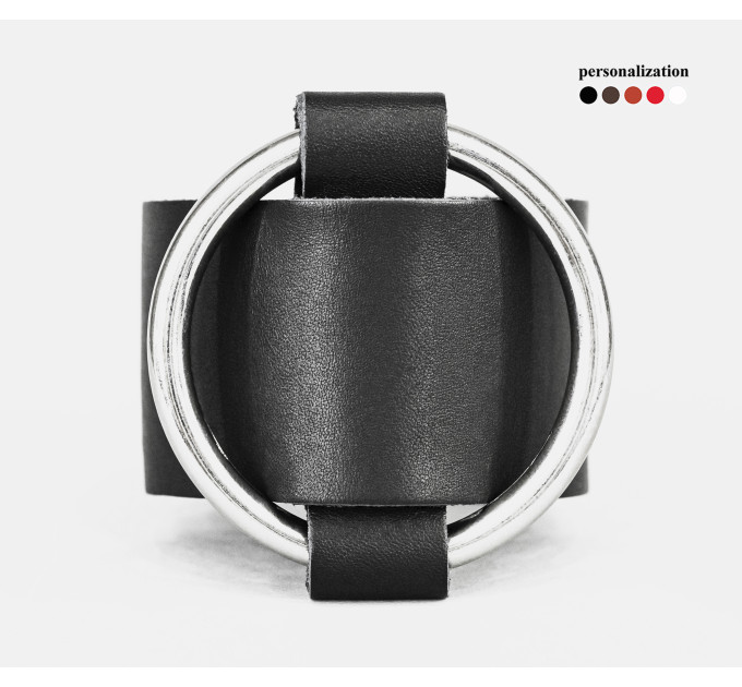 Широкий шкіряний браслет, код 3610