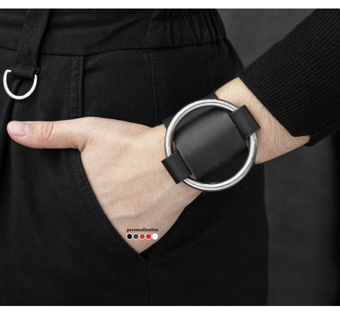 Широкий шкіряний браслет, код 3610