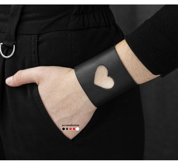 Широкий шкіряний браслет, код 3620