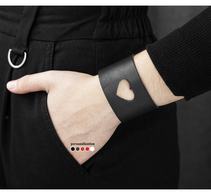 Широкий шкіряний браслет, код 3621