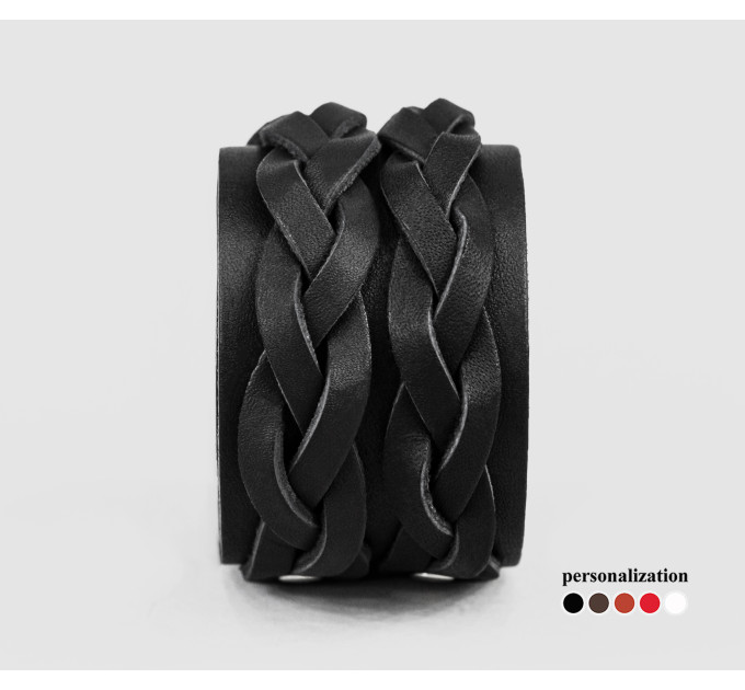 Широкий шкіряний браслет, код 3632