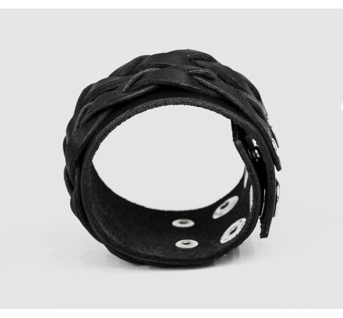 Широкий шкіряний браслет, код 3632