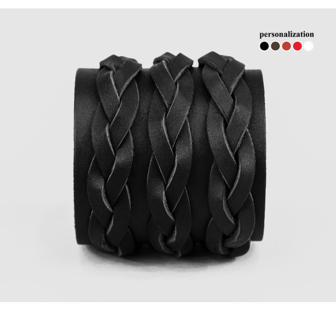 Широкий шкіряний браслет, код 3633