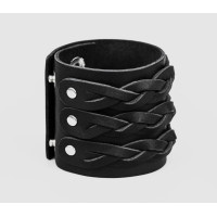 Широкий шкіряний браслет, код 3633