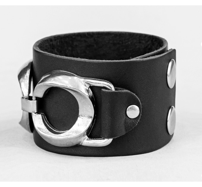 Широкий шкіряний браслет, код 3903