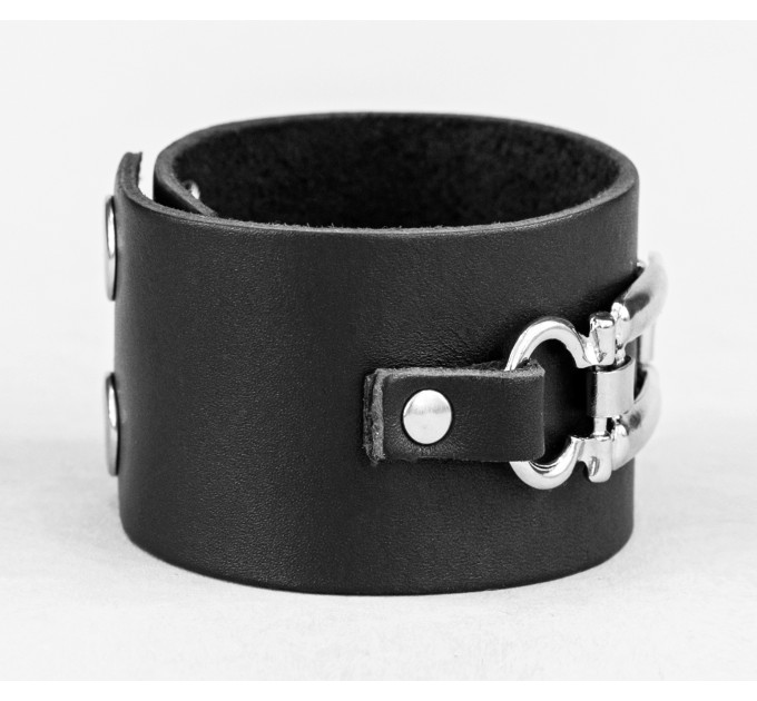 Широкий шкіряний браслет, код 3905