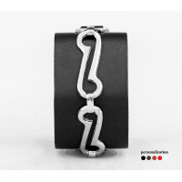 Широкий шкіряний браслет, код 3906