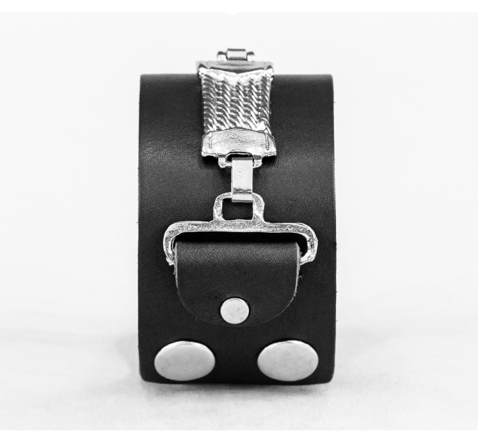 Широкий шкіряний браслет, код 3907