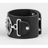 Широкий шкіряний браслет, код 3908