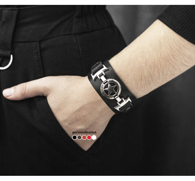 Шкіряний браслет, код 3913