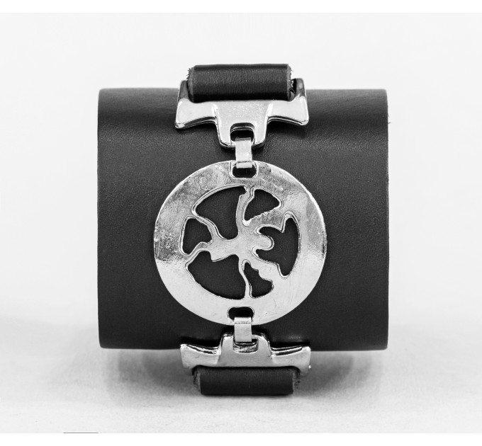 Широкий шкіряний браслет, код 3920