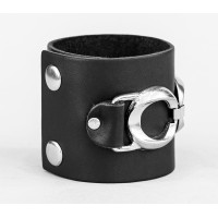 Широкий шкіряний браслет, код 3921