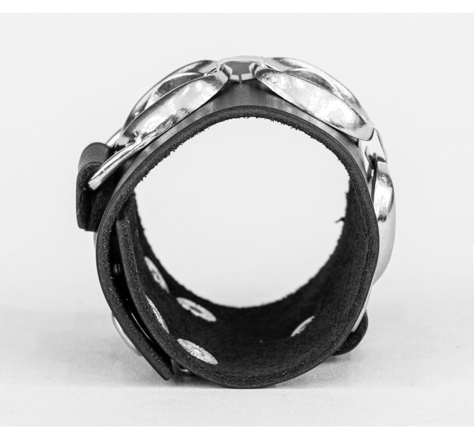 Широкий шкіряний браслет, код 3921