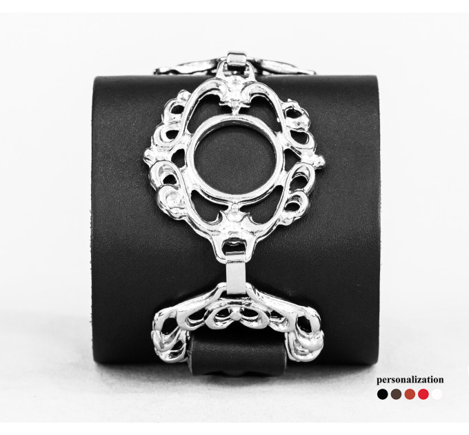 Широкий шкіряний браслет, код 3922