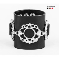 Широкий шкіряний браслет, код 3922