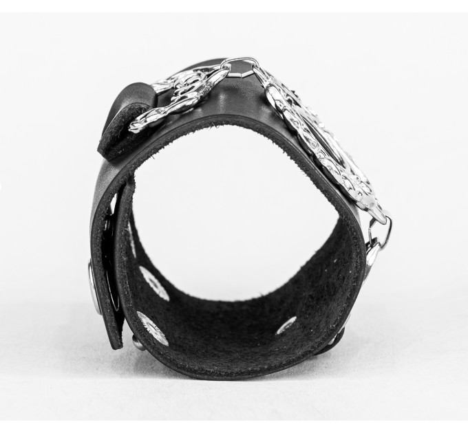 Широкий шкіряний браслет, код 3922