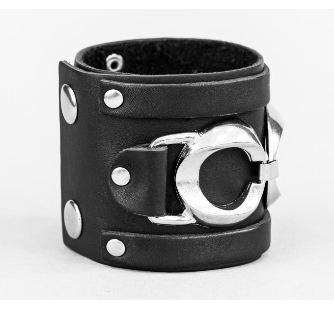 Широкий шкіряний браслет, код 3930