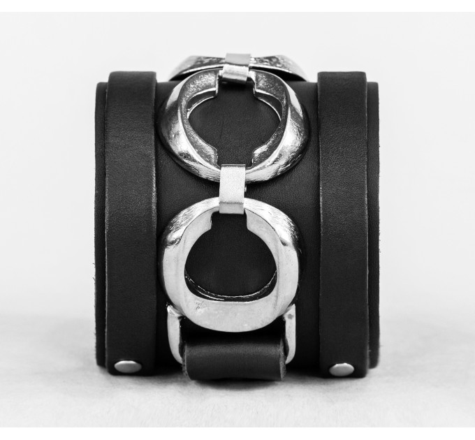 Широкий шкіряний браслет, код 3930