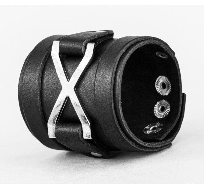 Широкий шкіряний браслет, код 3931