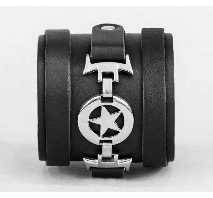 Широкий шкіряний браслет, код 3932