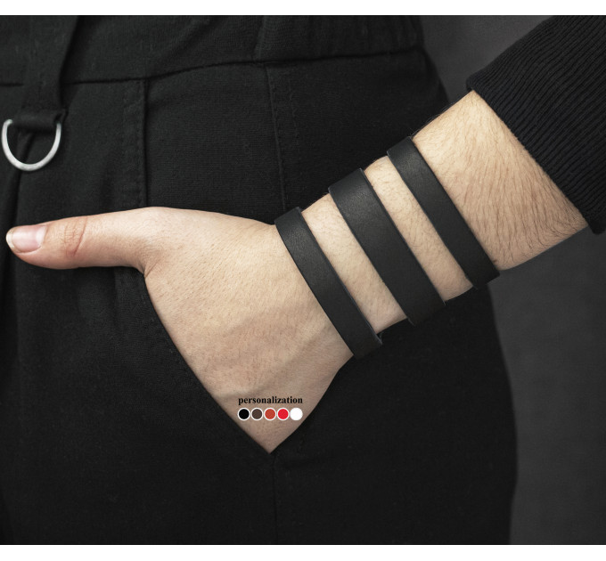 Широкий шкіряний браслет, код 4081