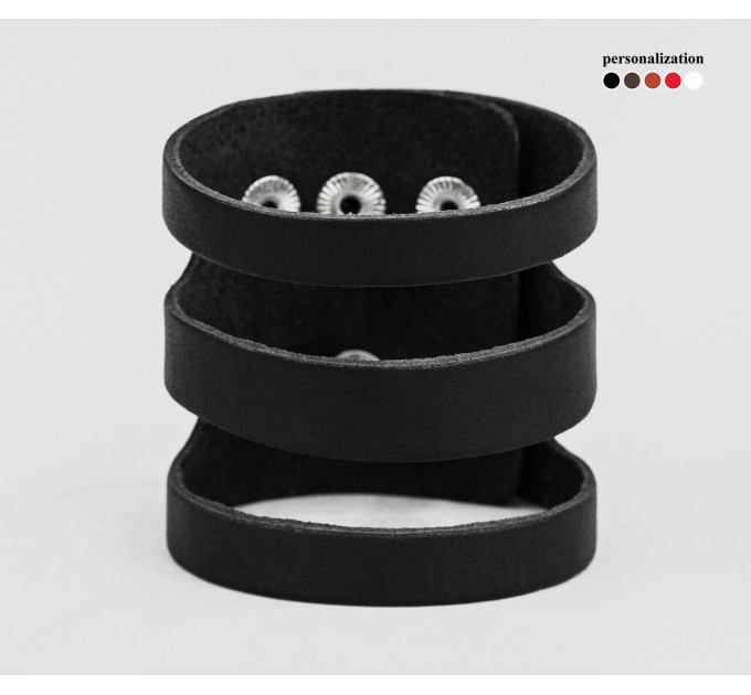 Широкий шкіряний браслет, код 4081