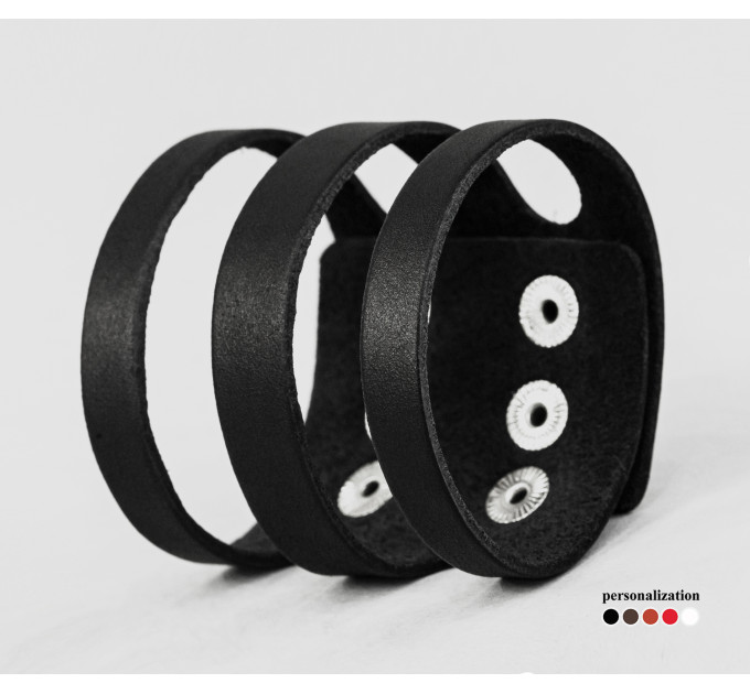 Широкий шкіряний браслет, код 4081