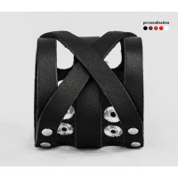 Широкий шкіряний браслет, код 4082