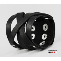 Широкий шкіряний браслет, код 4082