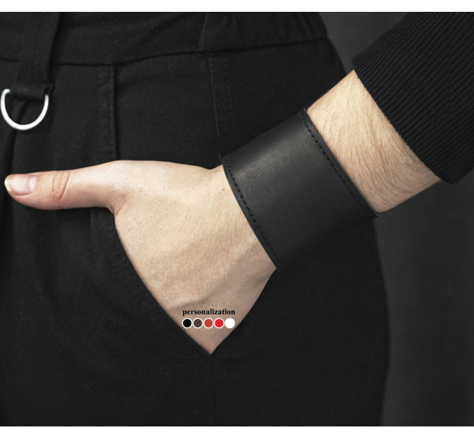 Широкий шкіряний браслет, код 4105ст