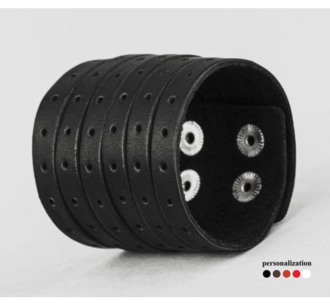 Широкий шкіряний браслет, код 4601