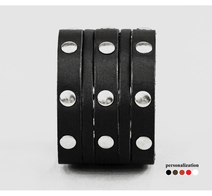 Широкий шкіряний браслет, код 4606