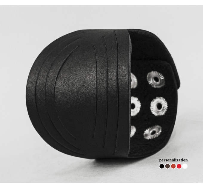 Широкий шкіряний браслет, код 4608