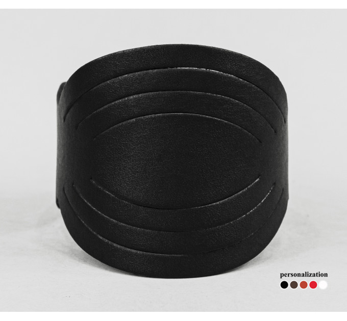 Широкий шкіряний браслет, код 4608