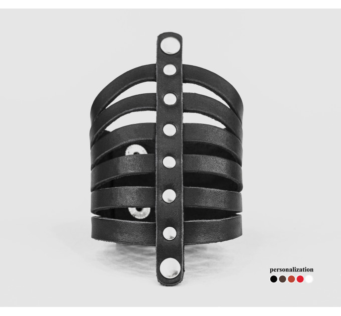 Широкий шкіряний браслет, код 4610