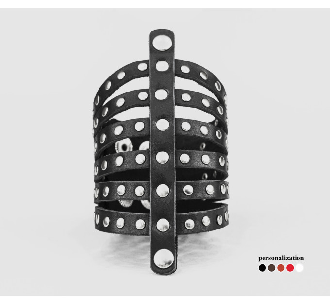 Широкий шкіряний браслет, код 4611