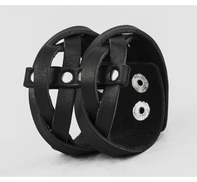 Широкий шкіряний браслет, код 4625