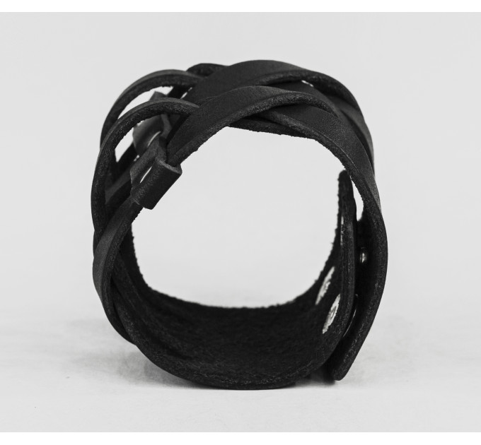 Широкий шкіряний браслет, код 4625