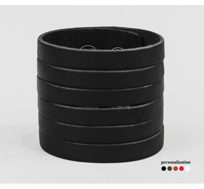 Широкий шкіряний браслет, код 4640