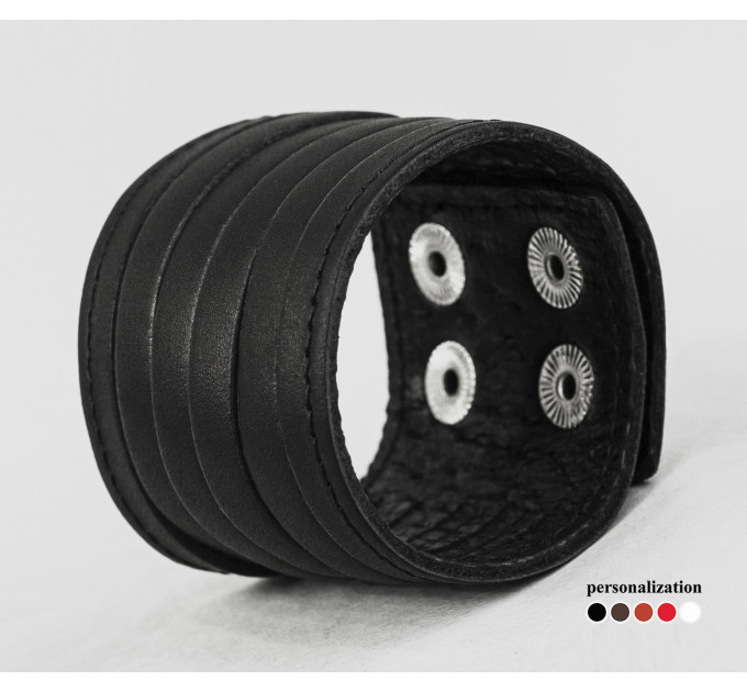 Широкий шкіряний браслет, код 4640ст