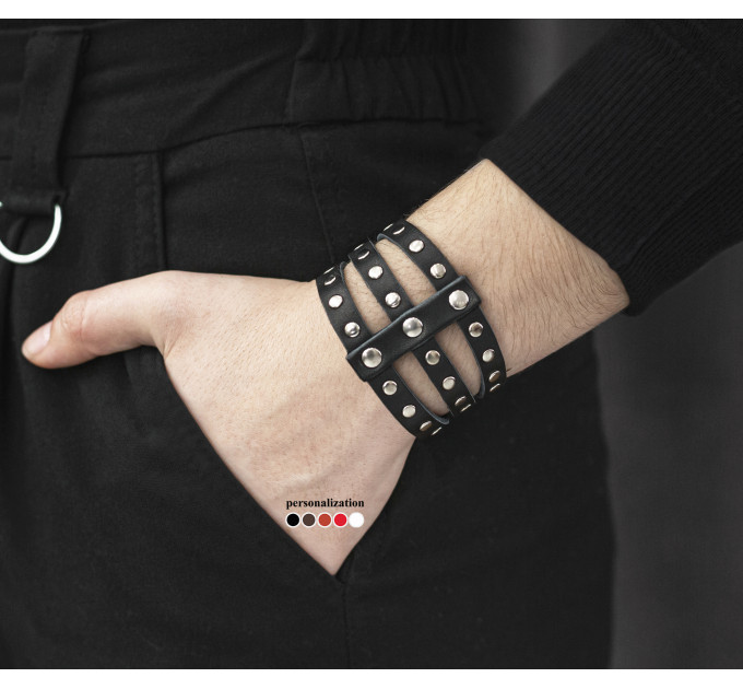 Шкіряний браслет, код 4649