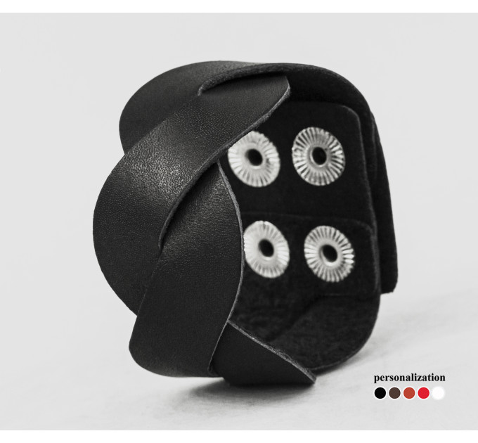 Широкий шкіряний браслет, код 4668