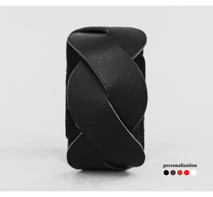 Широкий шкіряний браслет, код 4668