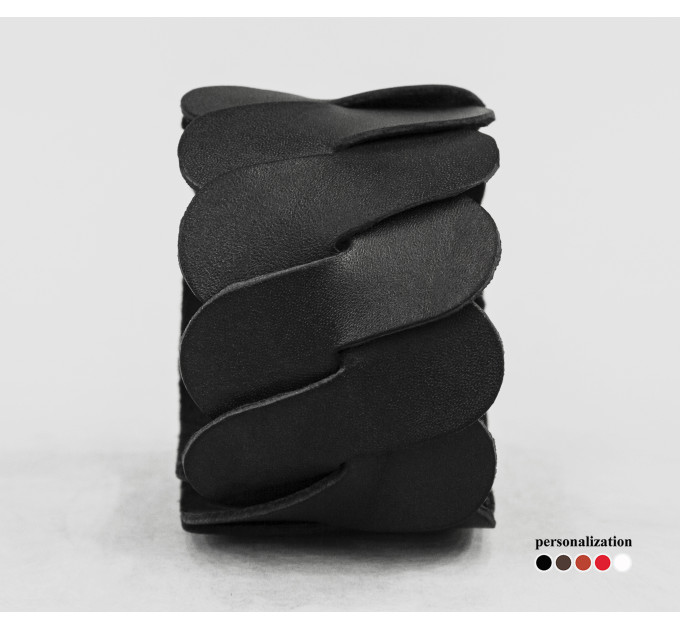 Широкий шкіряний браслет, код 4670